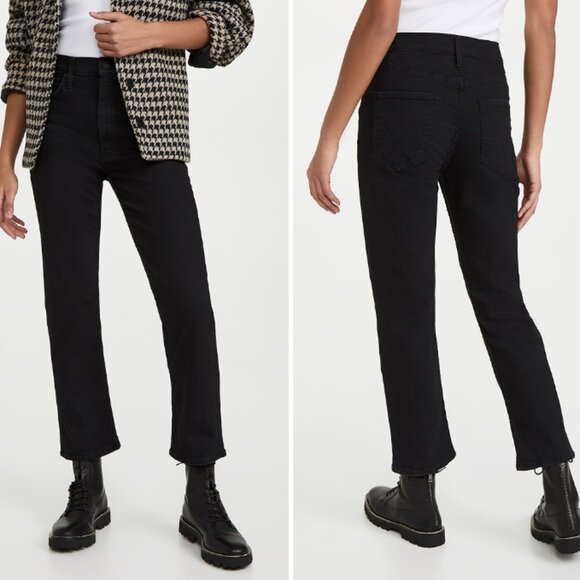Mother High Waisted Rider Ankle Jeans In Not Guilty Size 27 Black - Picture 1 of 14